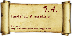 Tamási Armandina névjegykártya